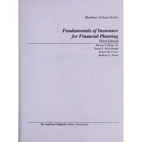 Pre-Owned Fundamentals of Insurance for Financial Planning (Hardcover) 1579960529 9781579960520