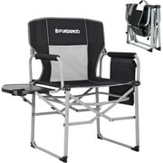 Fundango Camping Chairs Heavy Duty Director Chair Folding Outdoor Chairs For Adults Black/Grey