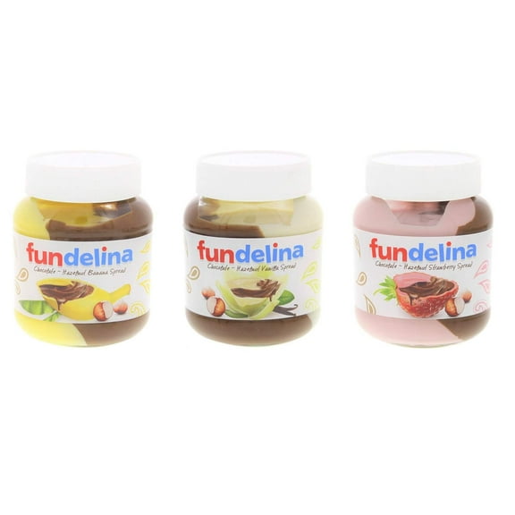 Fundelina Hazelnut Spread Variety Pack - Chocolate Hazelnut Banana, Vanilla, and Strawberry Spread