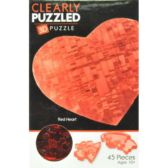 Fundex Clearly Puzzled Red Heart 3D Puzzle