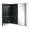 thumbnail image 1 of Fundin Black Aluminum Medicine Cabinet 24 x 24 Inch Recessed or Surface Mount, with Double Door and Adjustable Shelves, 1 of 6