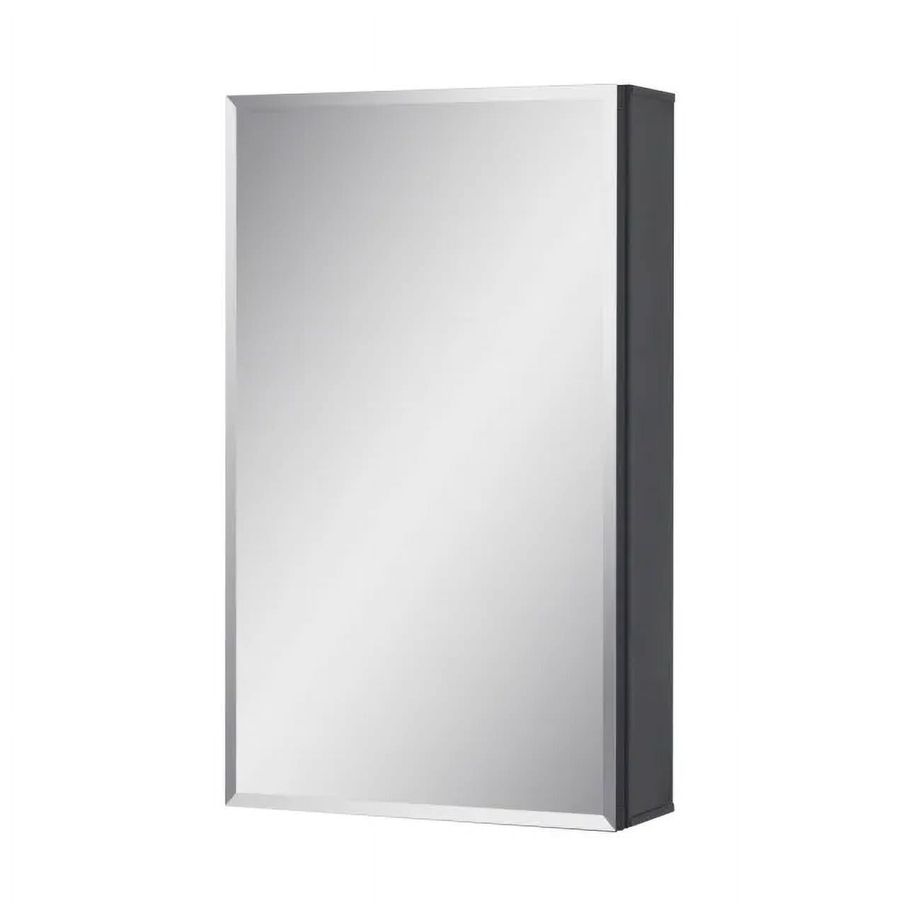 Fundin Black Aluminum Medicine Cabinet with Double sided Mirror