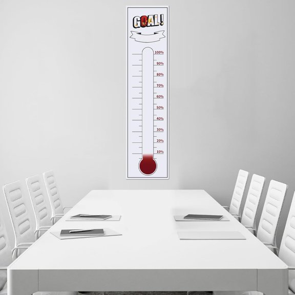 Fundraiser Thermometer Tracker, 46"x12" Self-Adhesive with Dry Erase Markers, Goal Thermometer Chart Tracker, Fundraising Chart Goal Tracker, Set of 3$$Garden & Patio