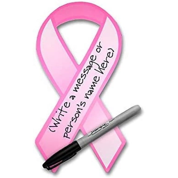 Fundraising for a Cause Large Pink Ribbon - Donation Paper Ribbons - Breast Cancer Awareness Accessories - Temporary Decals & Decorations - Cutouts to Support and Care for Women (1 Pack - 50 Ribbons)