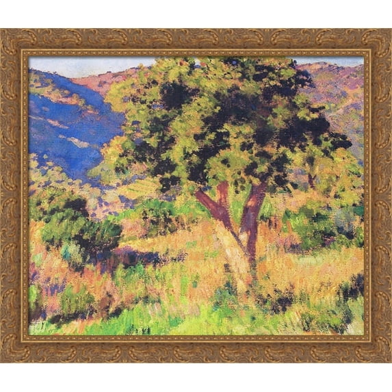 Funds of St. Clair 32x28 Large Gold Ornate Wood Framed Canvas Art by Theo van Rysselberghe