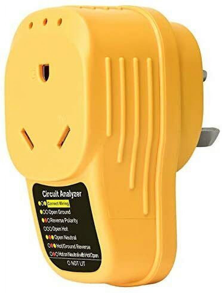 Fundyliue RV Trailer Adapter Circuit Analyzer Wired Power Surge Protector Plug 30 Amp With LED