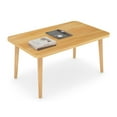 thumbnail image 1 of Funecy Square Coffee Table Low Table With 4 Solid Wood Sturdy Legs, Floor Table Desk for Sitting on The Floor, Storage and Living Room Furniture, 1 of 9