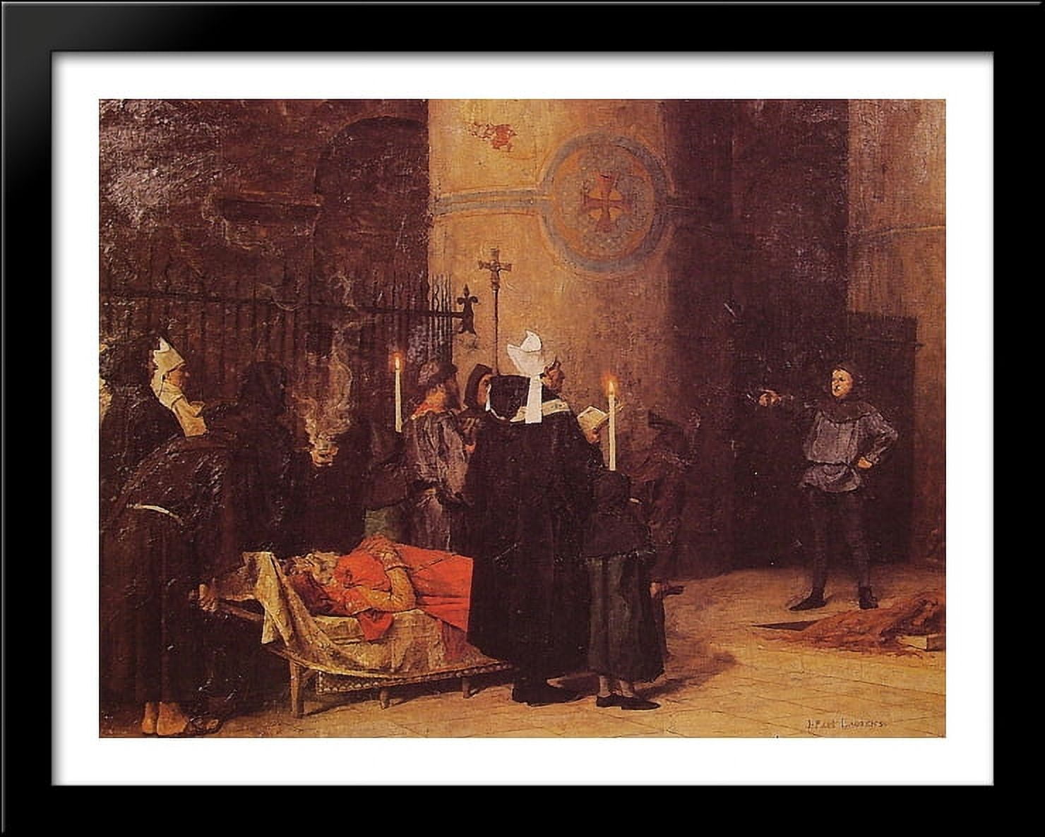 Funerailles de Guillaume le Conquerant 36x28 Large Black Wood Framed Print Art by Jean Paul Laurens