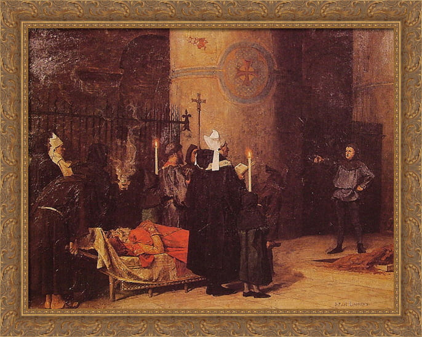 Funerailles de Guillaume le Conquerant 36x28 Large Gold Ornate Wood Framed Canvas Art by Jean Paul Laurens
