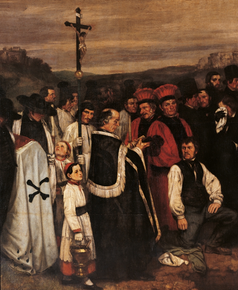Funeral At Ornans Canvas Art - (24 x 36)
