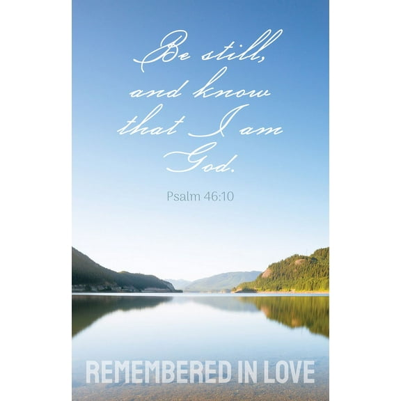 Funeral Bulletin: Remembered in Love (Package of 100): Psalm 46:10 (Kjv), (Paperback)