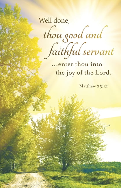 Funeral Bulletin: Well Done (Package of 100): Matthew 25:21 (Kjv), (Paperback)