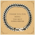 Funeral Director Engraved Cuban Link Chain Bracelet Thank You for