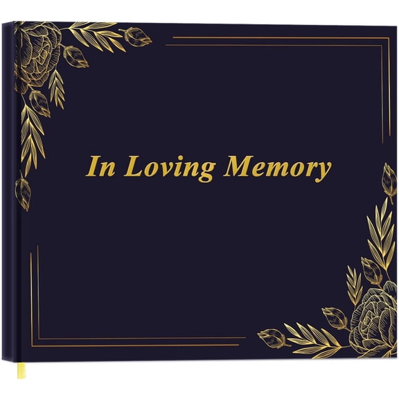 Funeral Guest Book - GuestBook for Memorial & Funeral Services, Guest Sign-in Book & Guestbook Planner, 440 Guests Entries with Name & Address, Memory Book for Funeral Guest Registry, 9" x 7", Black