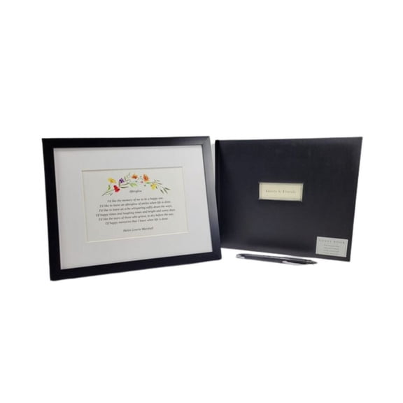 Funeral Guestbook and Frame Set for Funeral, Memorial, or Celebration of Life