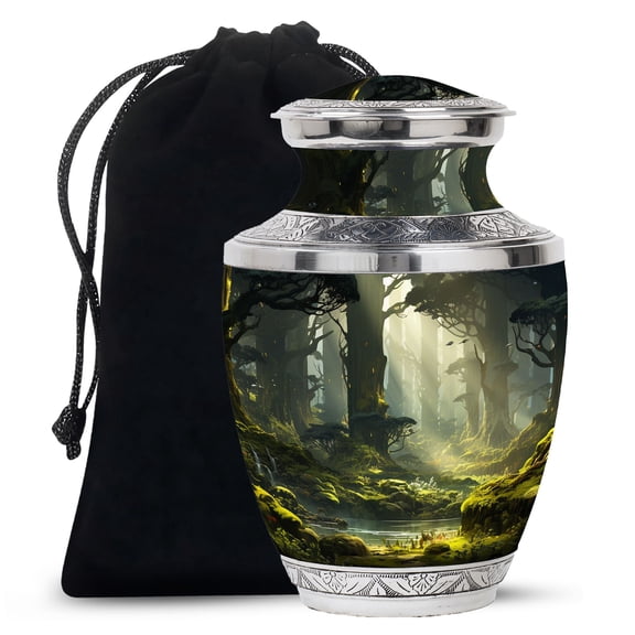 Funeral Handcrafted Black Forest Urns For Human Ashes Mom And Dad - Large Memorial Urn For Human Ashes Adult Mother And Father - Cremation Gift For Decorative - 10Inch And 200Lbs Include Velvet Bag