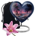 thumbnail image 1 of Funeral Navy Forest Urns For Human Ashes Adult Women - Large Burial Urn For Human Ashes Adult Men - Memorial Handcrafted Gift For Decorative - 10Inch And 200Lbs Include Velvet Bag, 1 of 5