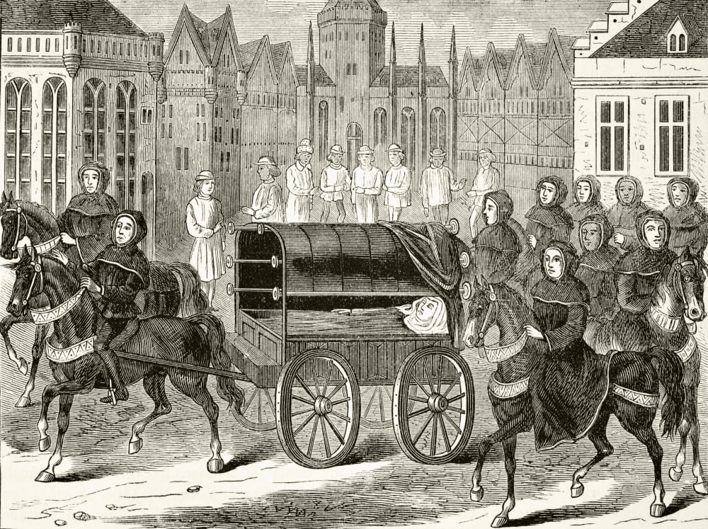 Funeral Procession Of King Richard Ii Of England 1400 From The National And Domestic History Of England By William Aubrey Published London Circa 1890 Canvas Art - Ken Welsh Design Pics (17 x 12)