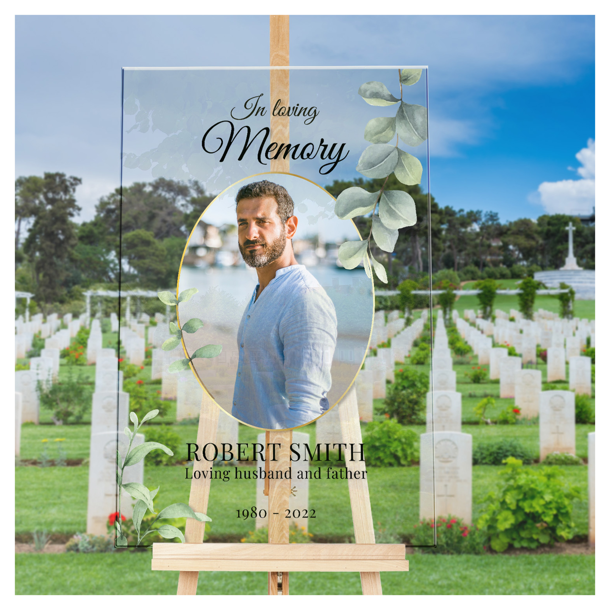 Funeral Sign, Personalized in Loving Memory Sign, Photo Funeral Sign, Funeral Memorial Sign