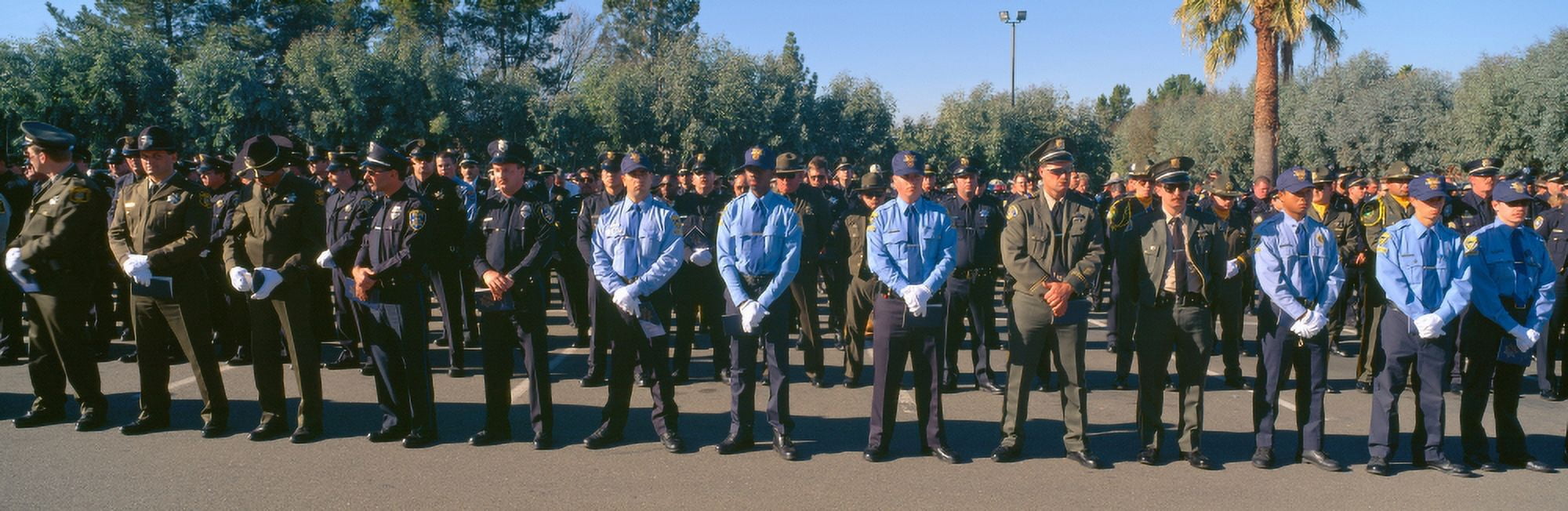 Funeral service for police officer Pleasanton California Canvas Art - Panoramic Images (27 x 9)