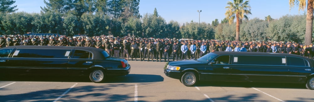 Funeral service for police officer Pleasanton California Canvas Art - Panoramic Images (36 x 12)