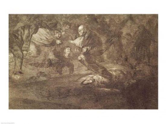 Funereal Riddle Canvas Art - Francisco De Goya (24 x 18)