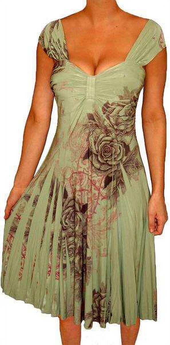 Funfash Plus Size Cocktail Women's Sage Green Black Floral Dress - Walmart  Business Supplies