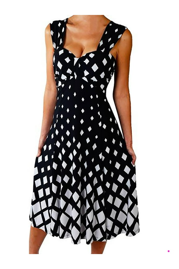 Plus Size Women Diamond White Black Slimming Cocktail Dress Made in USA