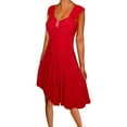 thumbnail image 1 of Funfash Plus Size Women Empire Waist A Line Red Sexy Dress Made in USA, 1 of 4