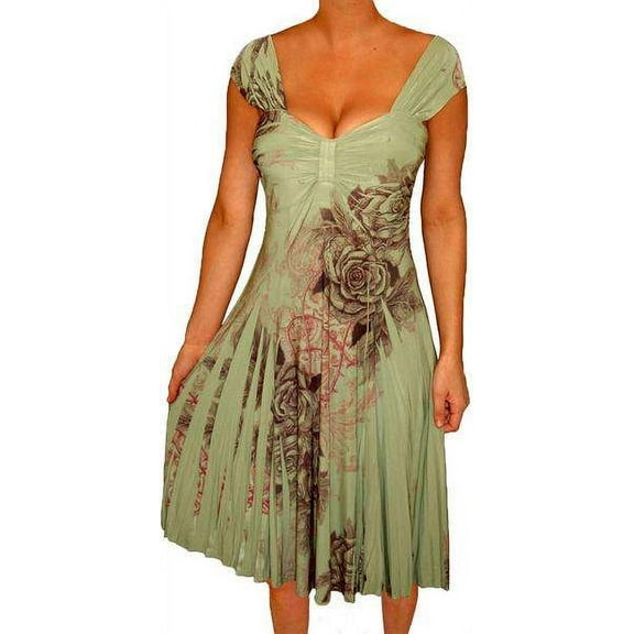 Funfash Plus Size Women Empire Waist A Line Slimming Cocktail Dress