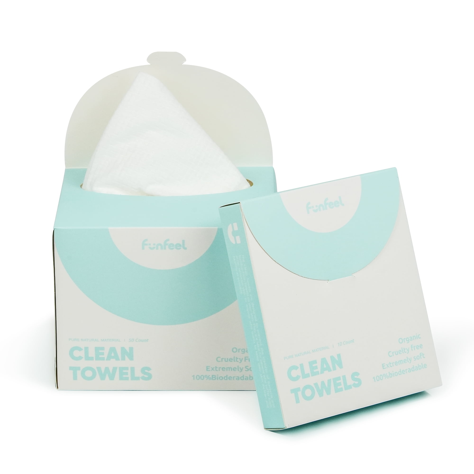 Funfeel Clean Towels 100 Biobased, Disposable Face Towels for