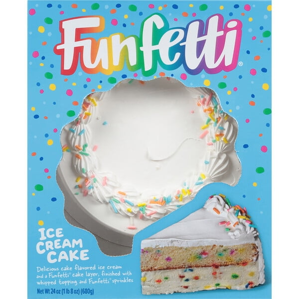 Funfetti Ice Cream Cake with Colorful Sprinkles - Frozen Birthday Dessert