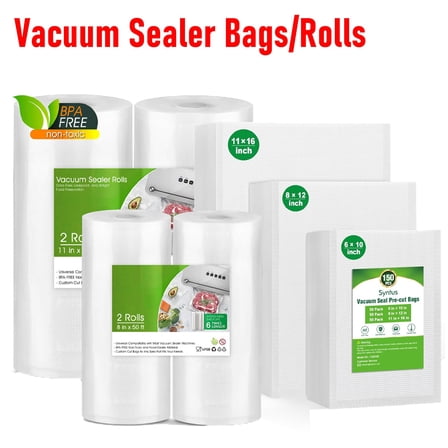 FungLam 1 Roll 8"x20' Vacuum Sealer Bags Food Saver Embossed Bag Combo Vacuum Seal Rolls for Food, Clear