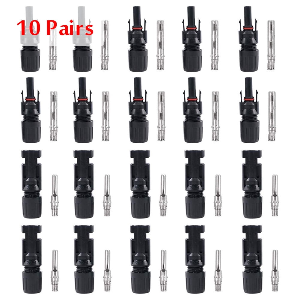 FungLam 10 Pair Male Female M/F Wire Cable Connector Solar Panel Adapter 30A Waterproof