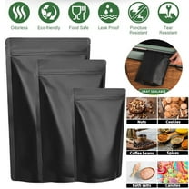 FungLam 100Pack 3.5X5.1in/9x13cm Matte Mylar Zip Lock Pouches Food Grade Resealable Stand Up Candy Bags