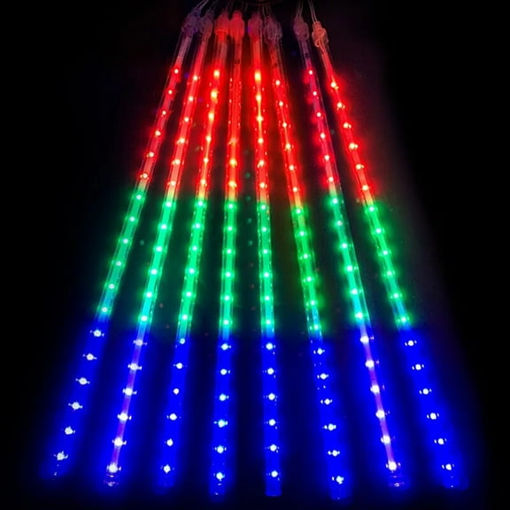 FungLam 10tube 30cm 240LED Meteor Shower Rain Tree Lights String Light Outdoor Garden Xmas Decor (Multicolor) US Plug