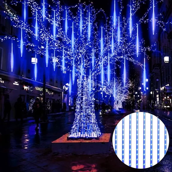 FungLam 10tube 50cm 3600LED Meteor Shower Rain Tree Lights String Light Outdoor Garden Xmas Decor (White light) US Plug