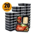 thumbnail image 1 of FungLam 20 Pack 36 oz Meal Prep Containers, Plastic Food Storage Containers with Lids, 3 Compartment Plastic Lunch Cotainers, Microwaveable & Dishwasher Safe, 1 of 9