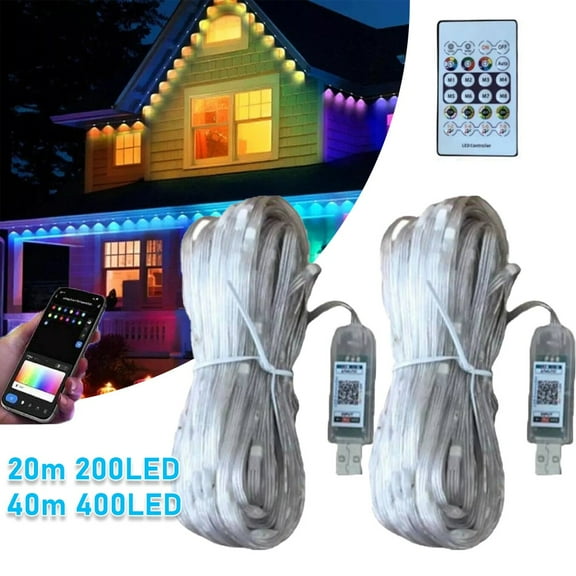 FungLam 20M Smart Rainbow LED Permanent Outdoor Lights USB Bluetooth APP Control Kit