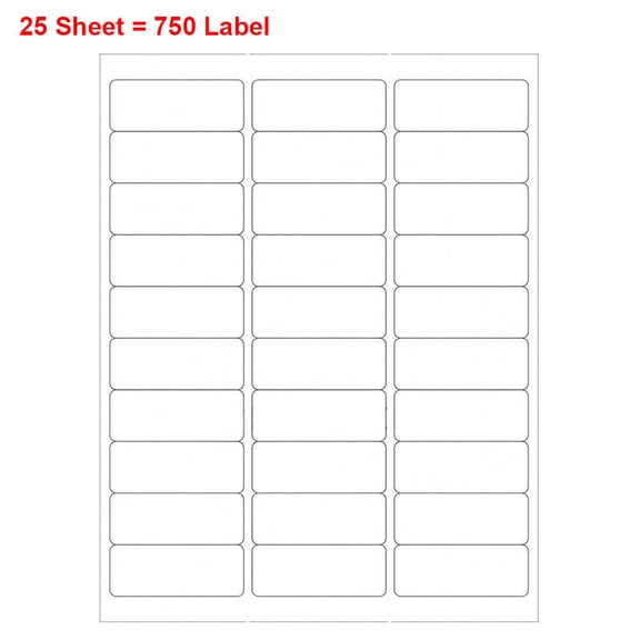 FungLam 25 Sheets 1" x 2 5/8" Address Mailing Labels Sheet 30Labels/Sheet FBA SKU Labels 30 UP Adhesive (750Labels)