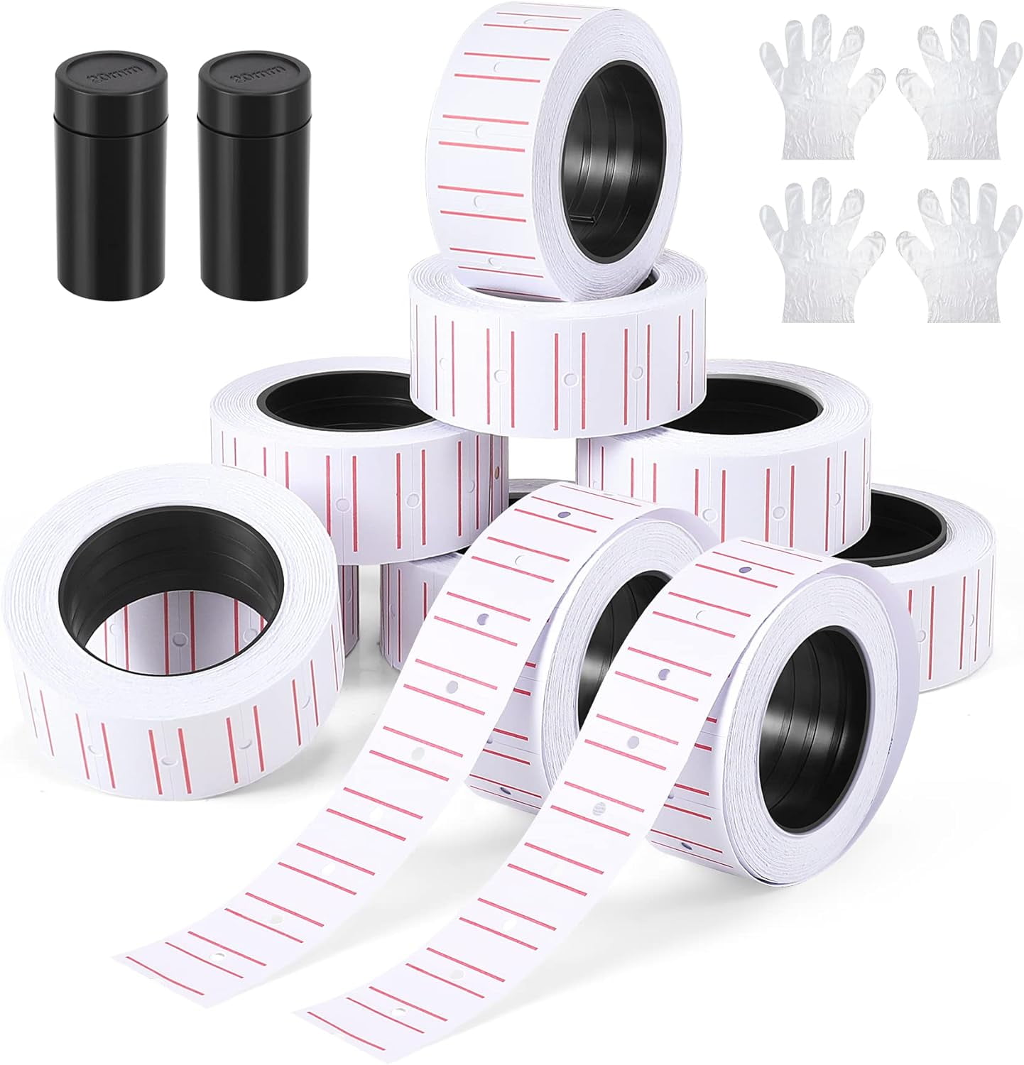 FungLam 40 Rolls 24000 White Price Gun Labels for Mx-5500 - with Double ...