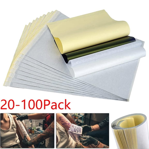 FungLam 50PCS Tattoo Transfer Paper Stencil Carbon Thermal Tracing Hectograph Supplies Sheets