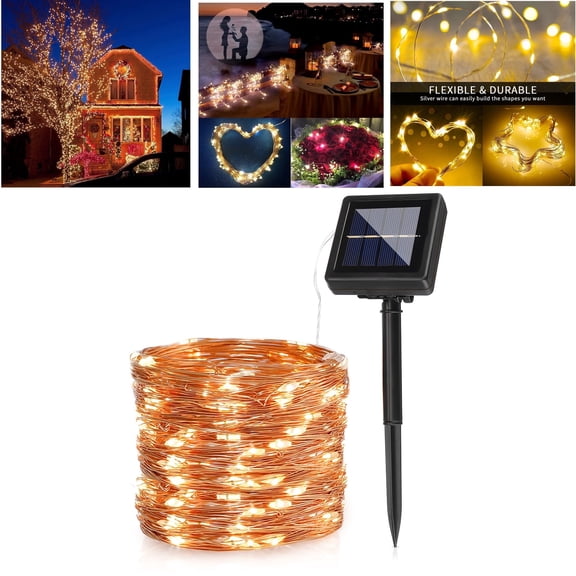 FungLam 66FT 200 LED Solar String Lights Outdoor, Waterproof Solar Fairy Lights with 8 Lighting Modes, Solar Outdoor Lights for Tree Christmas Wedding Party Decorations Garden Patio (Warm White)