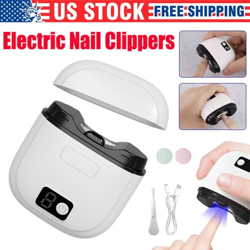 FungLam Automatic Electric Toe Nail Clippers w/ LED Light USB Rechargeable Nail Trimmer