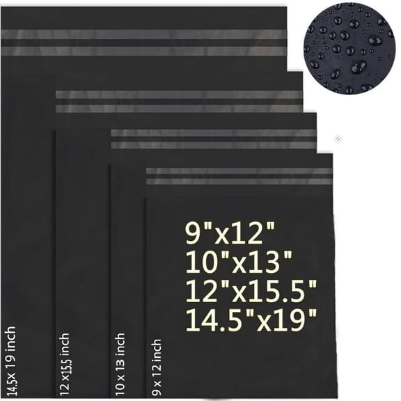 FungLam Black Poly Mailers, 14.5 x 19 Inch, 100 Pack Large Shipping Bags Strong Thick Mailing Envelopes