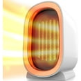 thumbnail image 1 of FungLam Ceramic Space Heater for Indoor Use, Overheat Protection, Tip-Over Protection, Low Noise Heating, Safe Electric PTC Portable Fan for Office Home Room, White Smart Warmer for Bedroom Desktop, 1 of 10