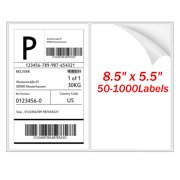FungLam Half Sheet Shipping Labels 8.5x5.5 Rounded Corner Self Adhesive For Laser and Inkjet Printer 25Sheets=50Labels
