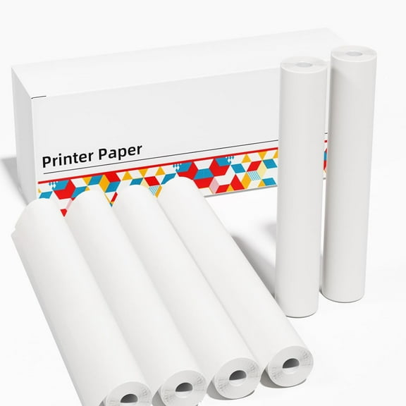 12 Rolls 53mmx3.75m White Thermal Printer Paper, Mini Self-adhesive ...
