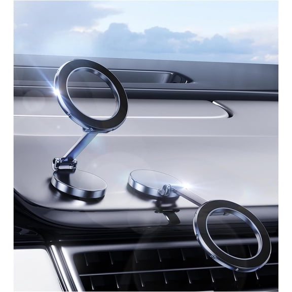 FungLam Magnetic Car Phone Holder, 360° Rotation Phone mount Car Mount, Fit for iPhone 16, 15, 14, 13, Black