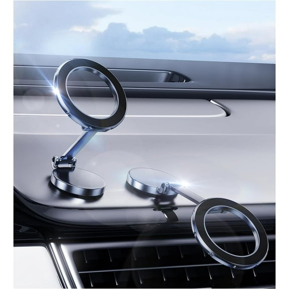 FungLam Magnetic Car Phone Holder, 360° Rotation Phone mount MagSafe Car Mount, Fit for iPhone 16, 15, 14, 13, Black